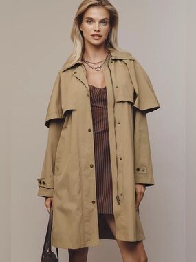Avec Les Filles Hooded Cape Raincoat